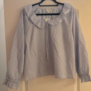 J. Crew Factory Long Sleeve Ruffle Top